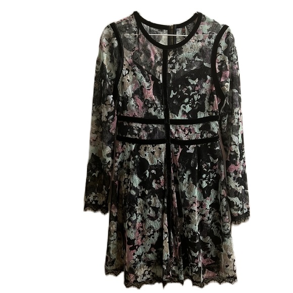 Fire Los Angeles, Cowl Neckline, Long Sleeves, Art Dress, Multi, Large - Picture 1 of 7